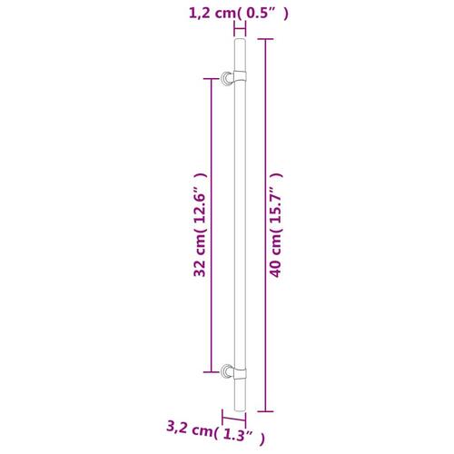 Skabshåndtag 10 stk. 320 mm rustfrit stål sort