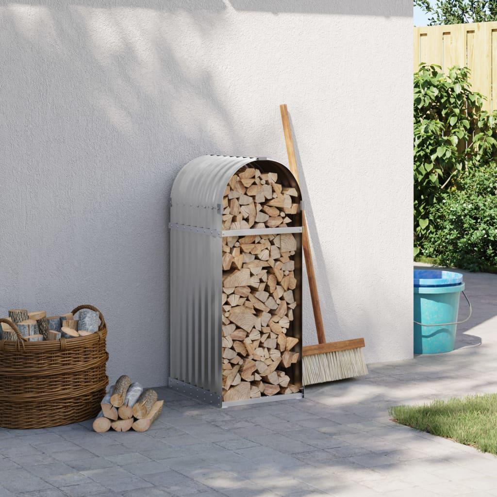 Brændestativ 40x45x100 cm galvaniseret stål lysegrå billede