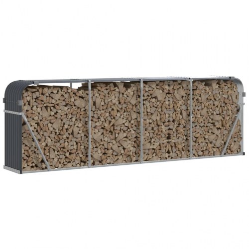 Brændestativ 300x45x100 cm galvaniseret stål antracitgrå