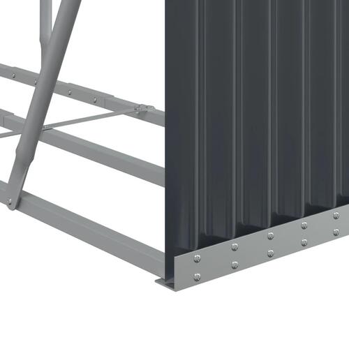 Brændestativ 180x45x100 cm galvaniseret stål antracitgrå