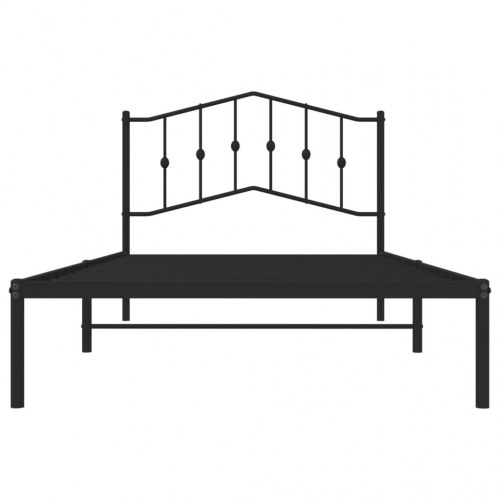 Sengeramme med sengegavl 100x200 cm metal sort