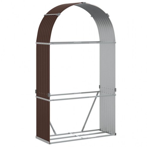 Brændestativ 120x45x210 cm galvaniseret stål brun