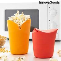 Sammenfoldelige silikone Popcorn Poppers Popbox (Pakke med 2)