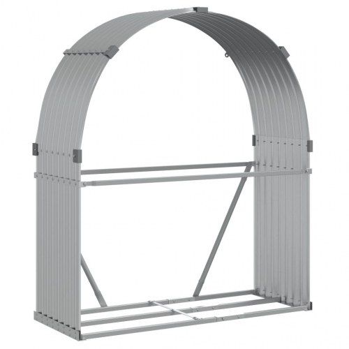 Brændestativ 120x45x140 cm galvaniseret stål sølvfarvet