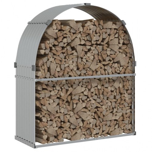 Brændestativ 120x45x140 cm galvaniseret stål sølvfarvet