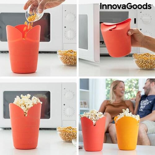 Sammenfoldelige silikone Popcorn Poppers Popbox (Pakke med 2)