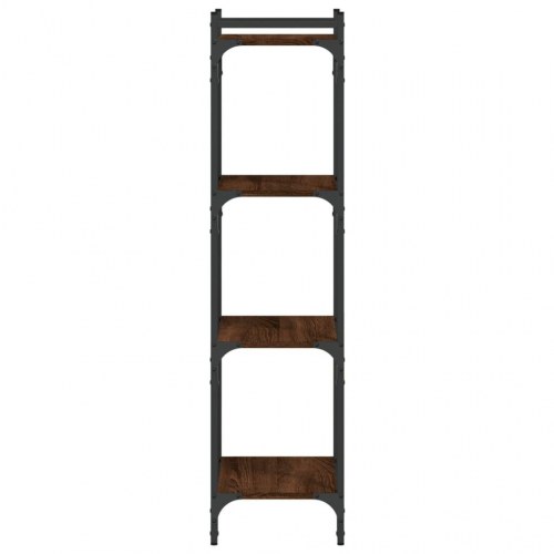 Bogreol med 4 hylder 40 x 30 x 120 cm - brun egetræ