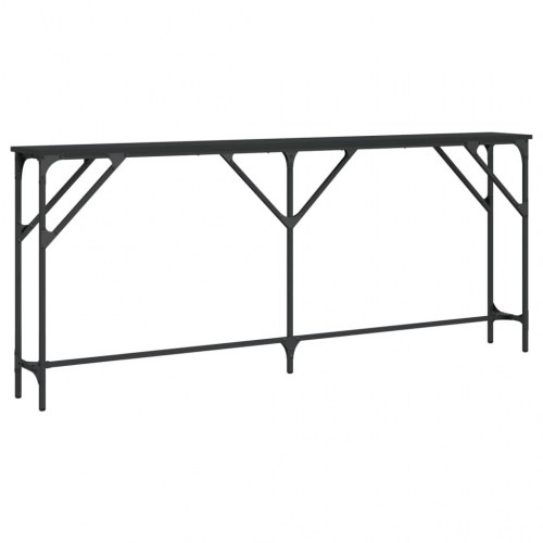 Konsolbord 180x23x75 cm konstrueret træ sort