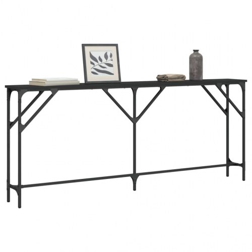 Konsolbord 180x23x75 cm konstrueret træ sort