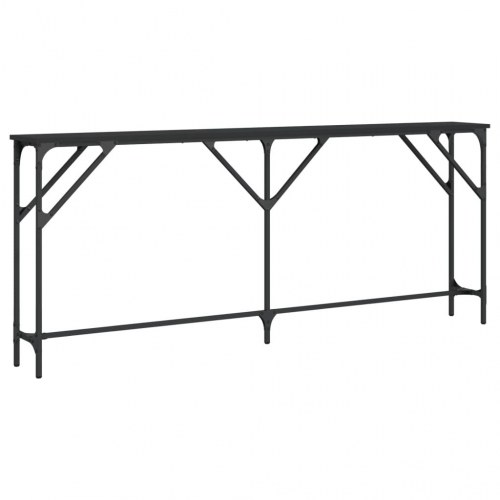 Konsolbord 180x23x75 cm konstrueret træ sort
