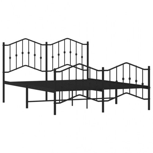 Sengeramme med gavl og fodgærde 150×200 cm - metal, sort
