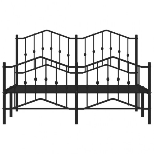 Sengeramme med gavl og fodgærde 150×200 cm - metal, sort