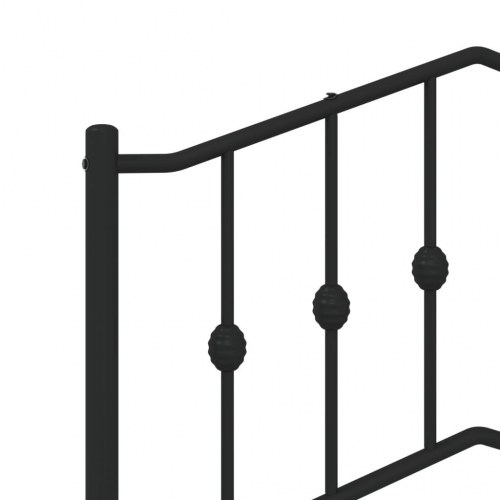 Sengeramme med gavl og fodgærde 150×200 cm - metal, sort