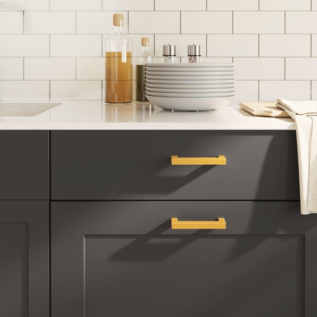 Skabshåndtag 20 stk. 96 mm rustfrit stål guldfarvet billede