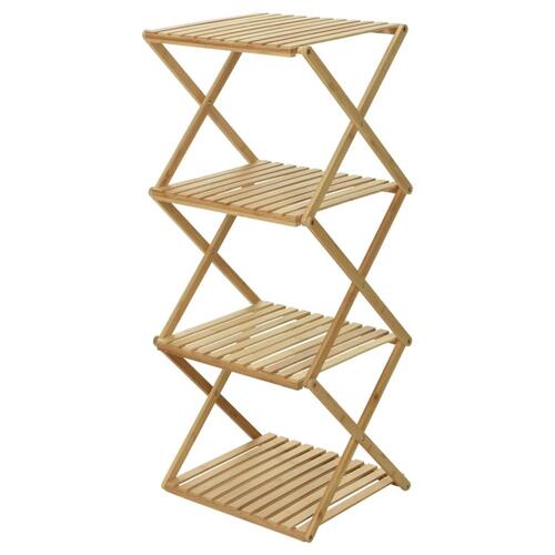 Home&Styling reol med 4 hylder foldbar bambus