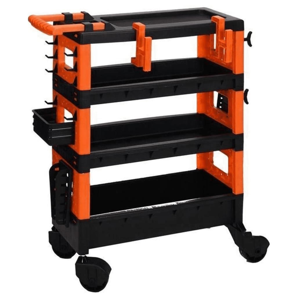 FX-Tools værktøjsvogn 4 hylder sort og orange