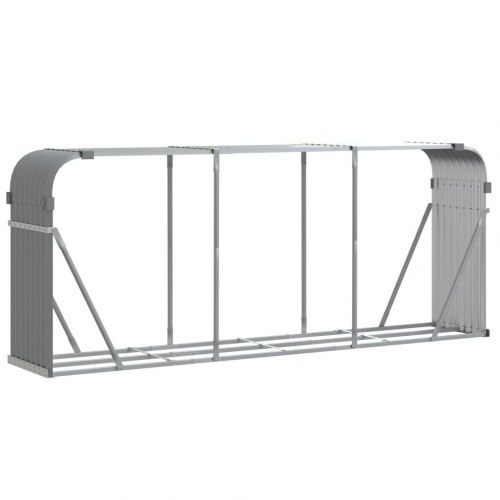 Brændestativ 234×45×100 cm i galvaniseret stål - lysegrå