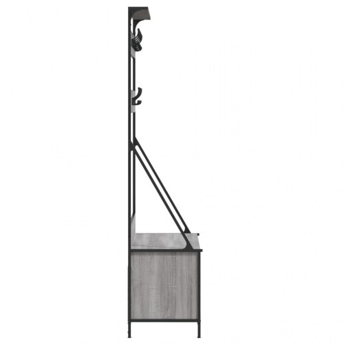 Tøjstativ med skoopbevaring 100×41×184 cm - grå sonoma-eg