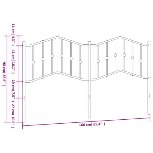 Sengegavl 160 cm metal sort