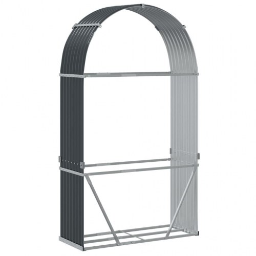 Brændeholder antracit 120x45x210 cm galvaniseret stål