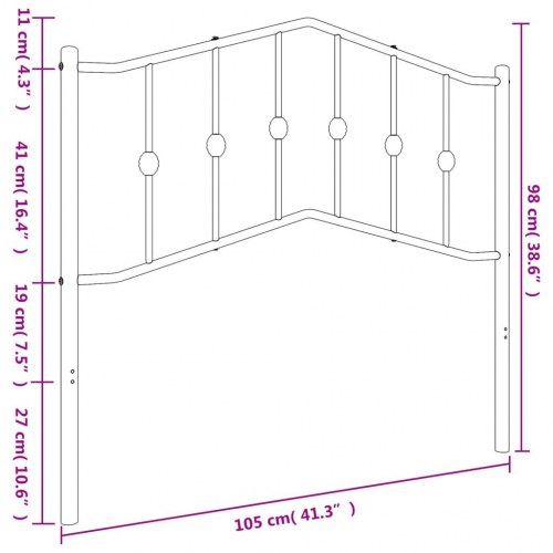 Udskiftningsgavl i metal 100 cm - sort