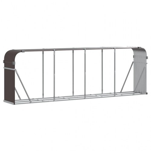 Brændestativ 300 × 45 × 100 cm - galvaniseret stål, brun