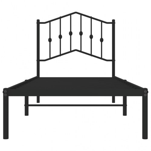 Sengeramme med sengegavl 90x190 cm metal sort