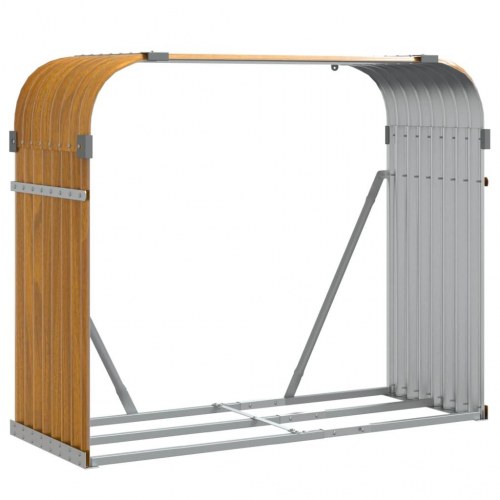 Brændestativ 120×45×100 cm i galvaniseret stål med trælook