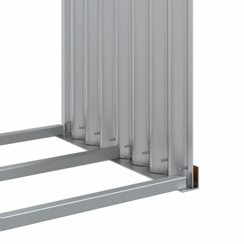 Brændestativ 120×45×100 cm i galvaniseret stål med trælook
