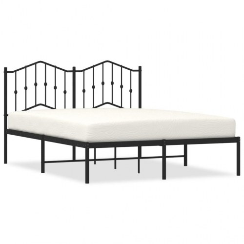 Sengeramme med sengegavl 135 x 190 cm - sort
