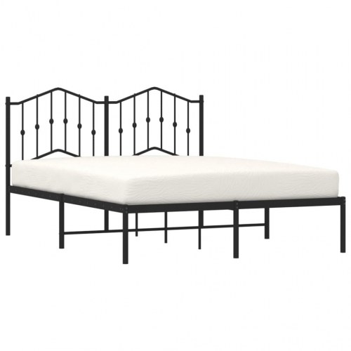 Sengeramme med sengegavl 135 x 190 cm - sort