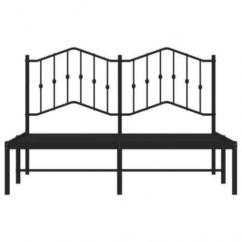 Sengeramme med sengegavl 135 x 190 cm - sort