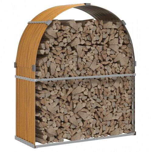Brændestativ 120×45×140 cm i galvaniseret stål - trælook