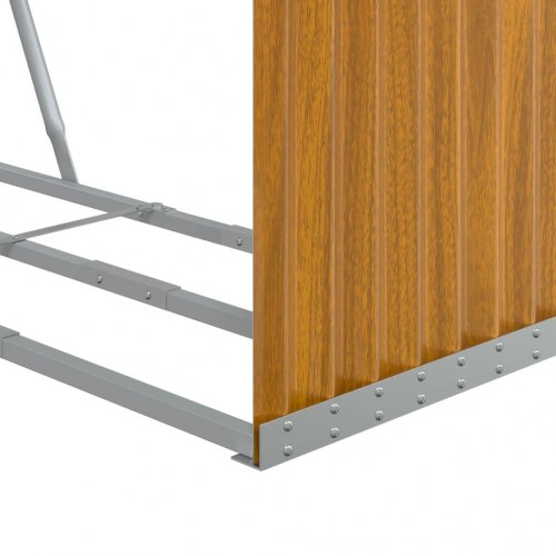 Brændestativ 120×45×140 cm i galvaniseret stål - trælook