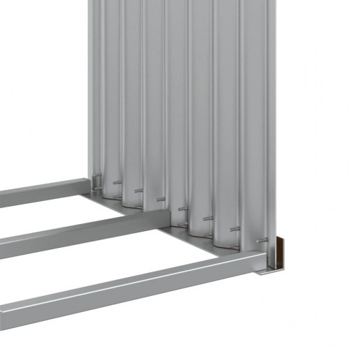 Brændestativ 120×45×140 cm i galvaniseret stål - trælook