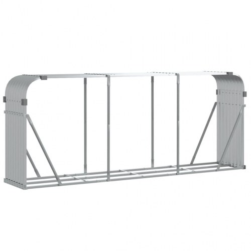 Brændestativ 234×45×100 cm - galvaniseret stål, sølvfarvet