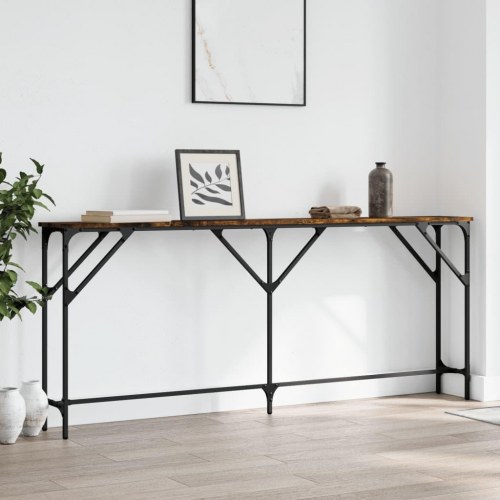 Konsolbord 180 x 23 x 75 cm - røget egetræ