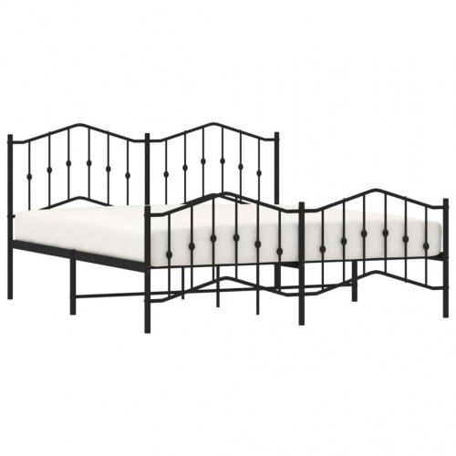Sengeramme med sengegavl og fodgærde 180x200 cm metal sort