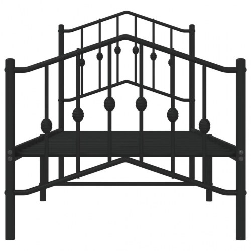 Sengeramme med gavl og fodgærde 75×190 cm - metal, sort
