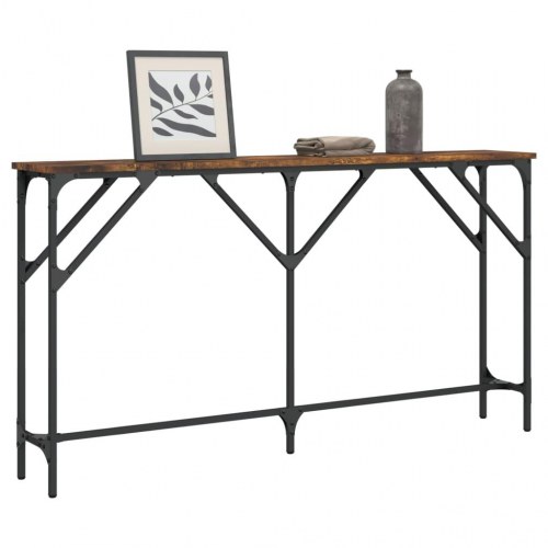 Konsolbord 140 x 23 x 75 cm - røget egetræsfarve