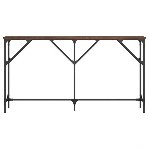 Konsolbord 140x23x75 cm konstrueret træ brun egetræ