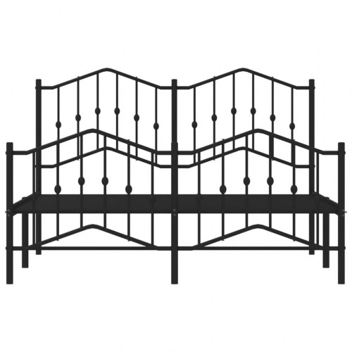 Sengeramme med sengegavl og fodgærde 140x190 cm metal sort