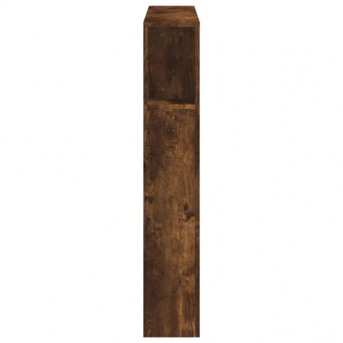 Sengegavl med LED-lys 100 × 18,5 × 103,5 cm - konstrueret træ, røget eg