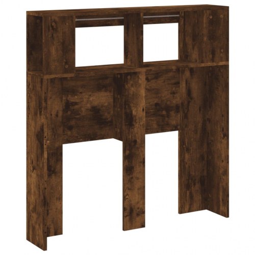 Sengegavl med LED-lys 100 × 18,5 × 103,5 cm - konstrueret træ, røget eg
