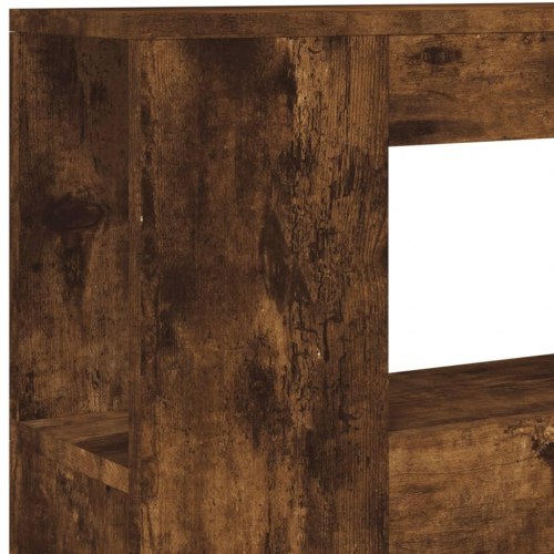 Sengegavl med LED-lys 100 × 18,5 × 103,5 cm - konstrueret træ, røget eg