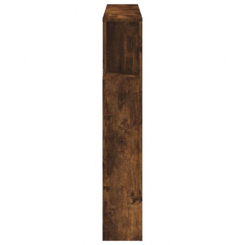 Sengegavl med LED-lys 120 × 18,5 × 103,5 cm - konstrueret træ, røget eg