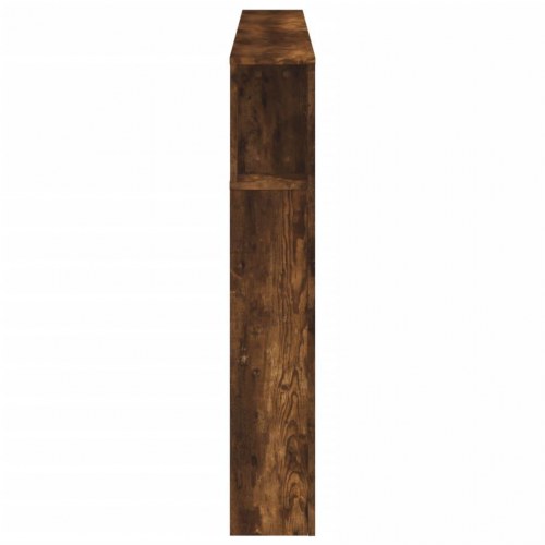 Sengegavl med LED-lys 180×18,5×103,5 cm - konstrueret træ, røget eg