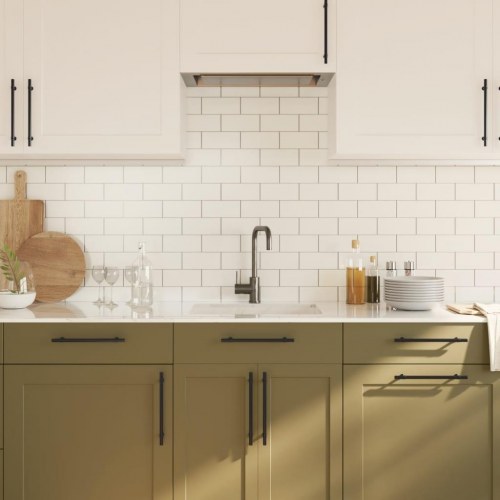 Skabshåndtag 20 stk. 192 mm rustfrit stål sort