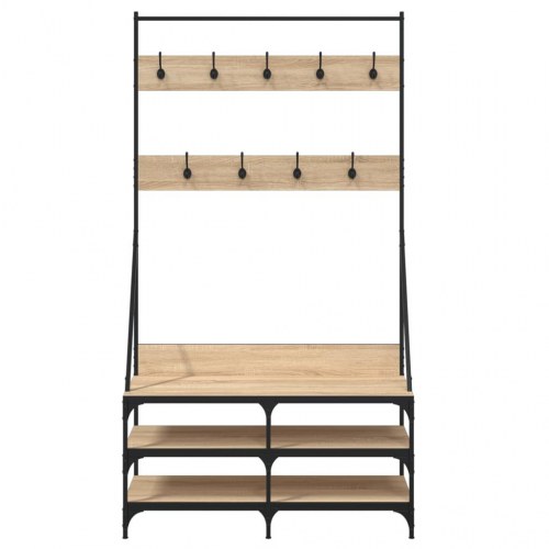 Tøjstativ med skoopbevaring 100x40x184 cm sonoma-eg