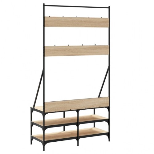 Tøjstativ med skoopbevaring 100x40x184 cm sonoma-eg
